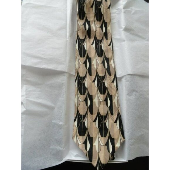 Vintage Men’s ZYLOS George Machado Geometric Tie 100% Italian Silk Made In USA - Picture 1 of 4